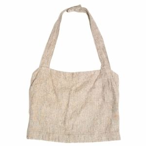 Abercrombie and Fitch Linen Blend Cropped Halter Top